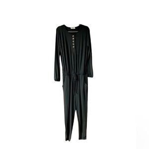 Zenana size Large long sleeve jumpsuit in Gray